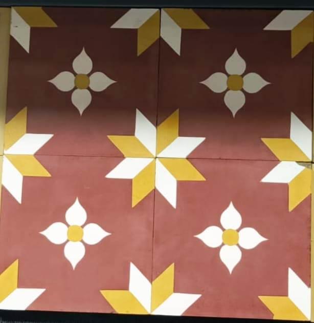 Midst Flower Athangudi Tiles - bharatnatural