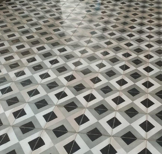 Nested Square Athangudi Tiles